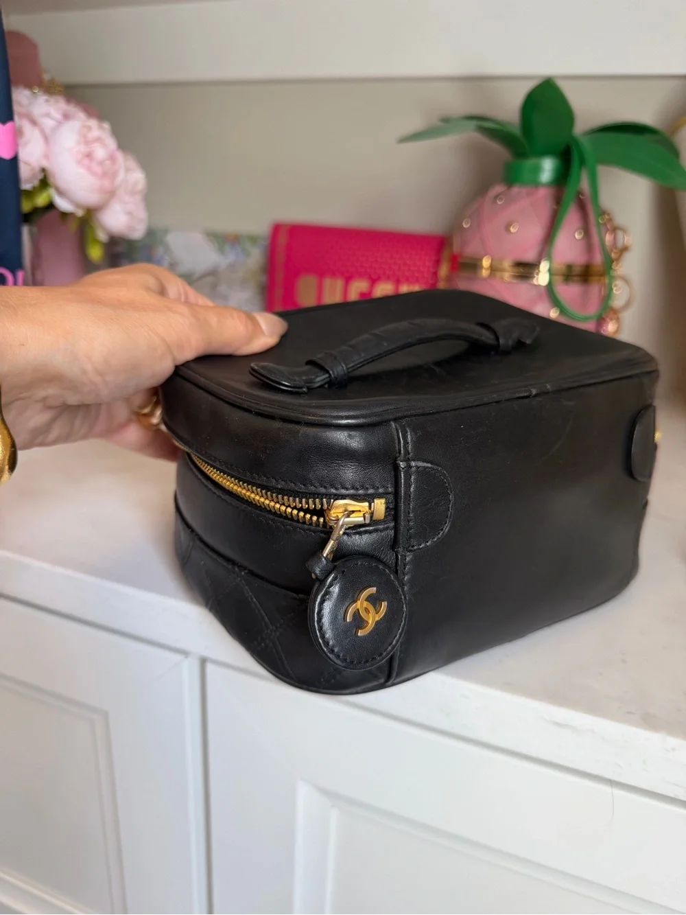 Chanel Black Leather Travel Jewelry Case - Home Storage & Organization
